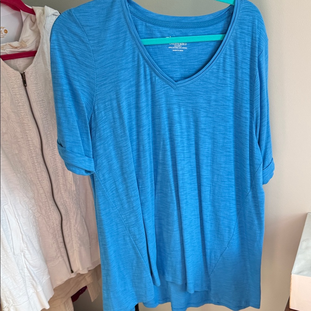 Gorgeous Bright Blue V-Neck Women's Top